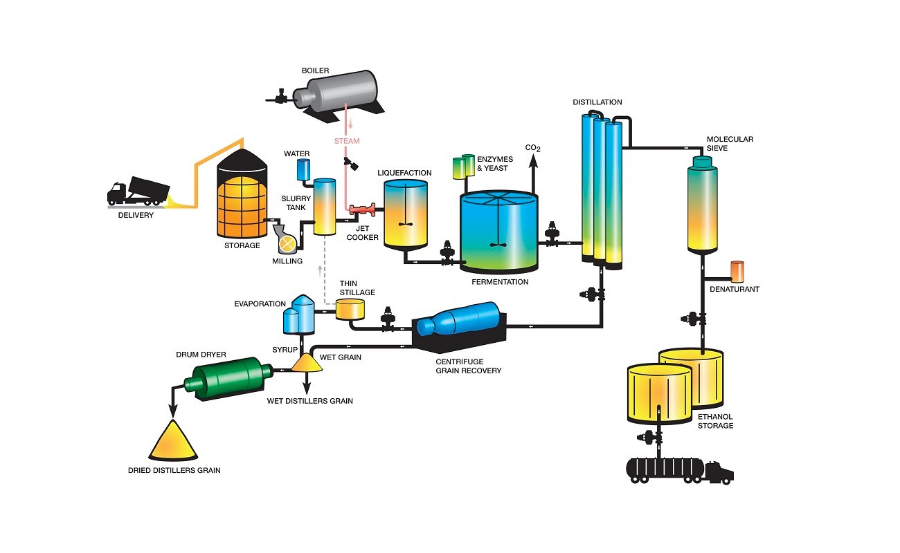 Biofuels process diagram